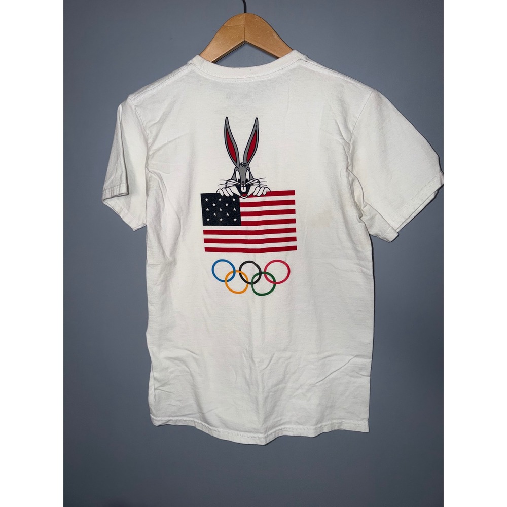 Looney Tunes Team USA Bugs Bunny‎ Graphic T Shirt White Short Sleeve
